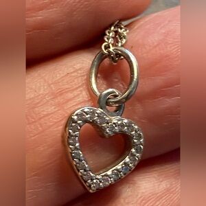 Lovely Authentic Pandora Symbol Of Love Heart Dangle Charm with Pandora necklace